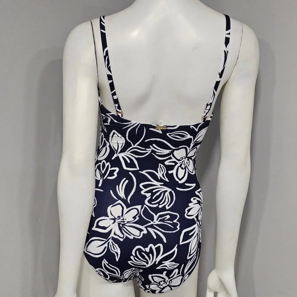 Lauren Ralph Lauren Floral-Print U-Wire One-Piece Swimsuit  Allora Floral - Picture 4 of 9